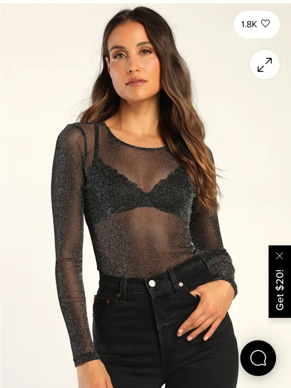 Lulu’s Outstanding Stunner Black and Silver Metallic Bodysuit
